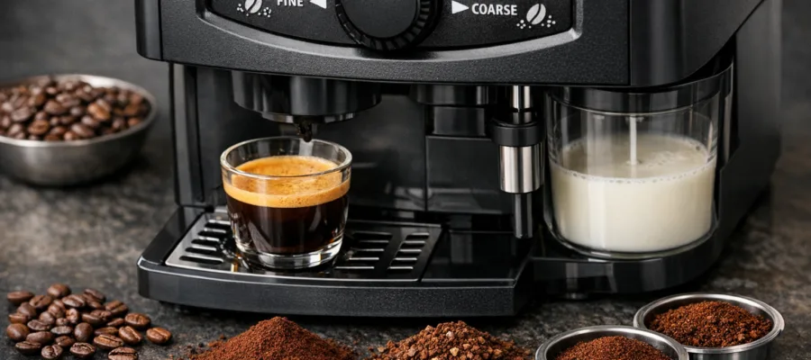 Mahlgrad optimal einstellen beim Kaffeevollautomat fuer individuellen Kaffeegenuss