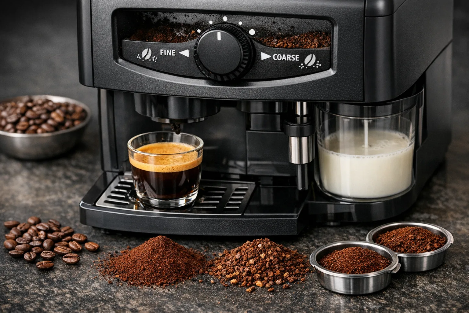 Mahlgrad optimal einstellen beim Kaffeevollautomat fuer individuellen Kaffeegenuss